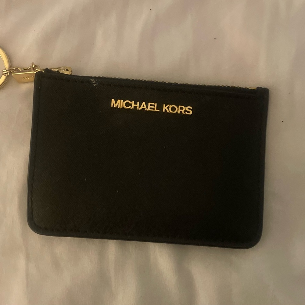 Michael Kors Black Pouch with Gold Accent
